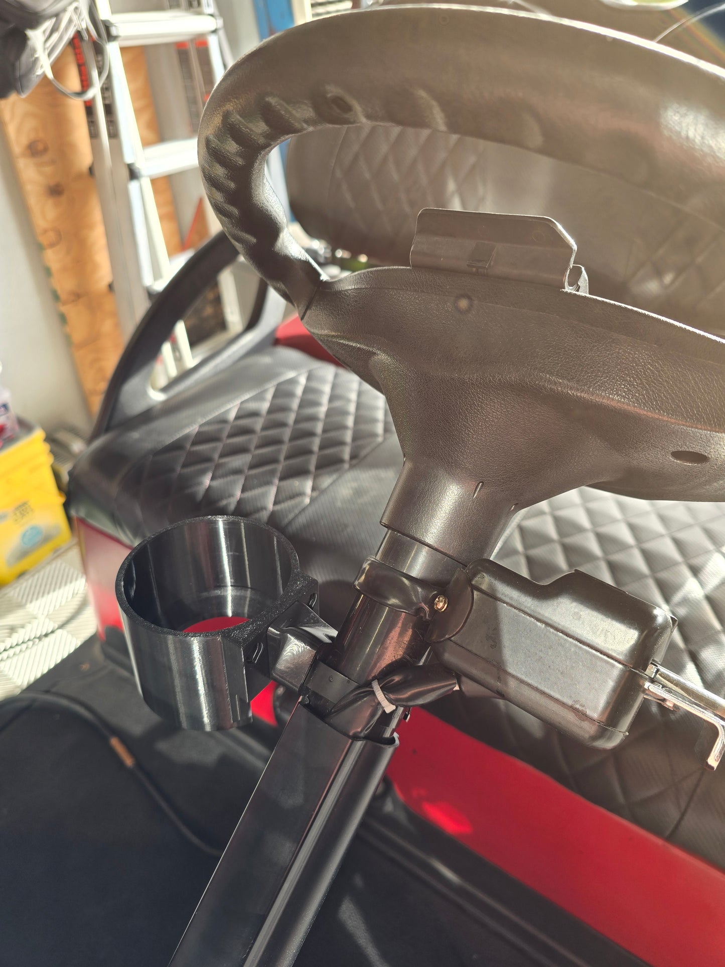 Golf Cart Steering Column Accessory Clip - Great for a Conveniently Placed Cup Holder!