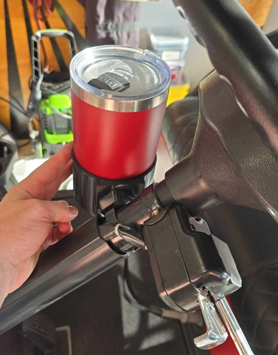 Golf Cart Steering Column Accessory Clip - Great for a Conveniently Placed Cup Holder!