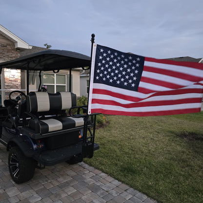 Evolution Golf Cart | 1" Round Bar | Golf Cart Grab Bar Modular Flag Pole - Mounts and Pole Included!!!
