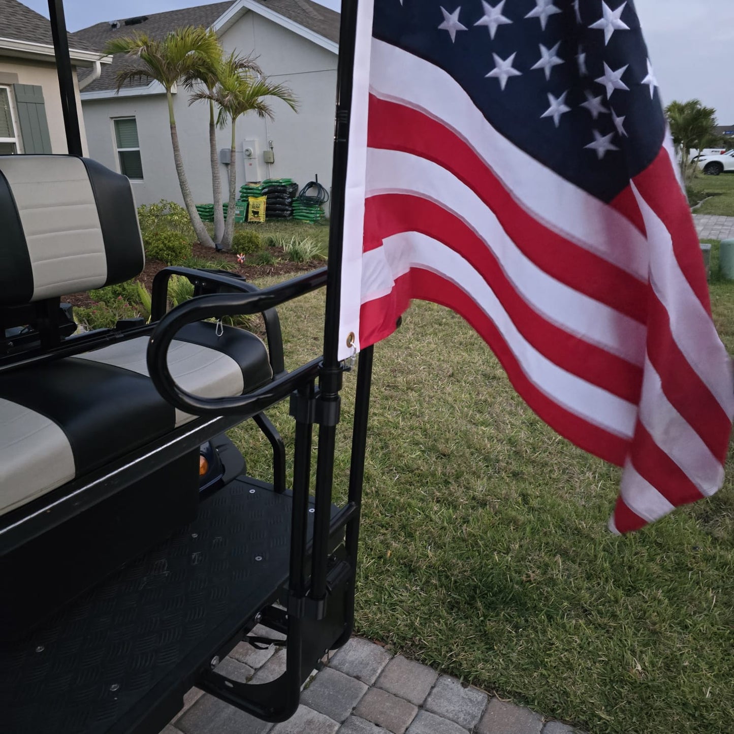 Evolution Golf Cart | 1" Round Bar | Golf Cart Grab Bar Modular Flag Pole - Mounts and Pole Included!!!