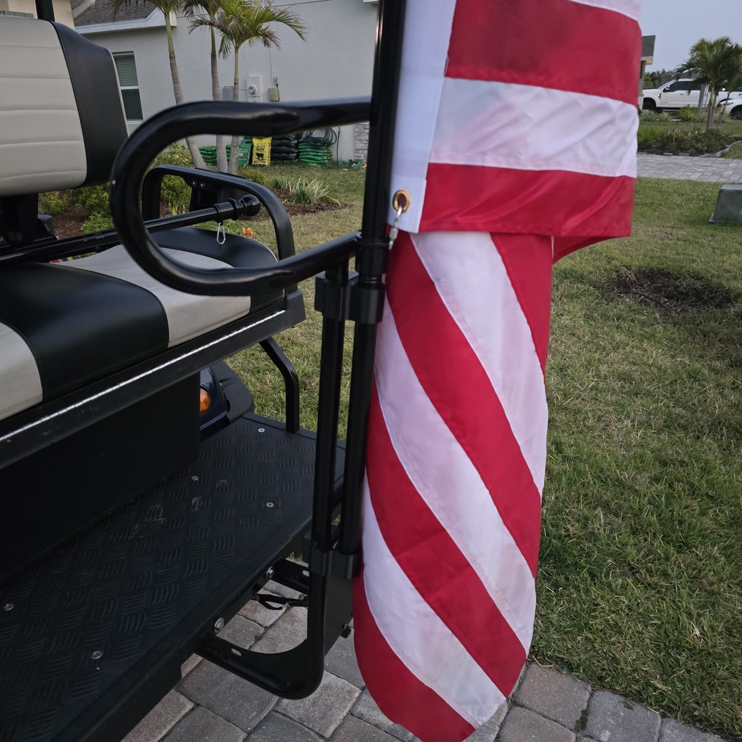 Evolution Golf Cart | 1" Round Bar | Golf Cart Grab Bar Modular Flag Pole - Mounts and Pole Included!!!