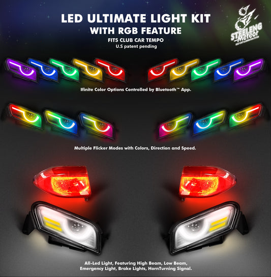 LED ULTIMATE LIGHT KIT WITH RGB FEATURE FITS CLUB CAR TEMPO (12V)