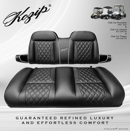 KOZIP CLUB CAR PRECEDENT/TEMPO GOLF CART FRONT SEAT/BACKREST CUSHION SET BLACK