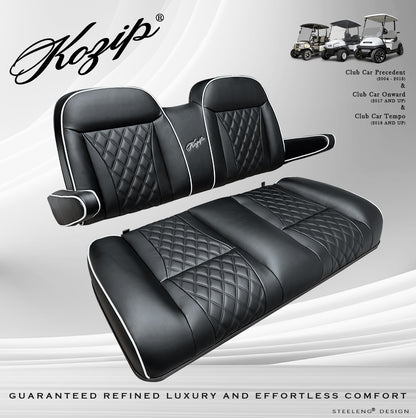 KOZIP CLUB CAR PRECEDENT/TEMPO GOLF CART FRONT SEAT/BACKREST CUSHION SET BLACK