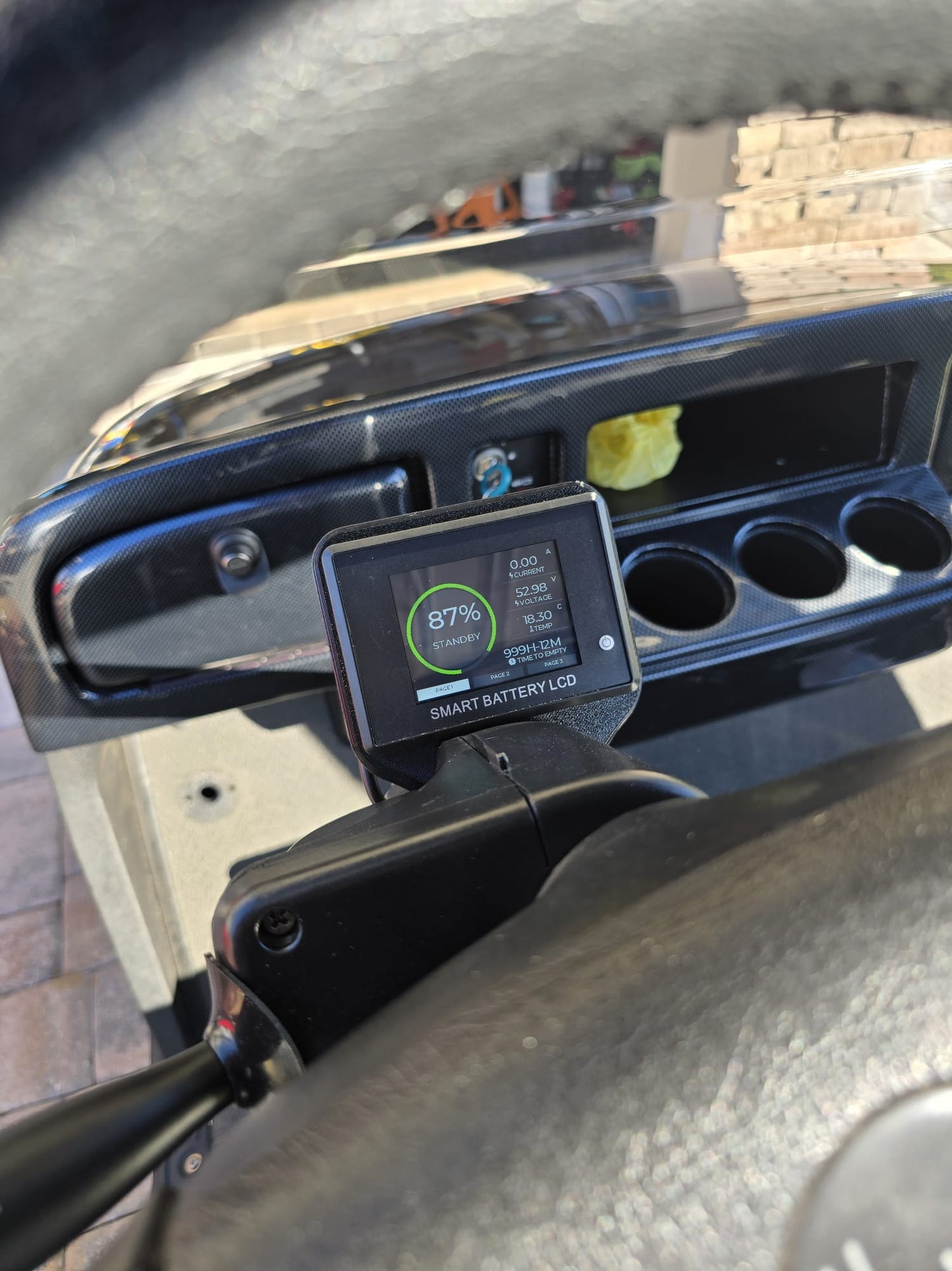 DC House Golf Cart Lithium Battery Gauge Steering Column Mount