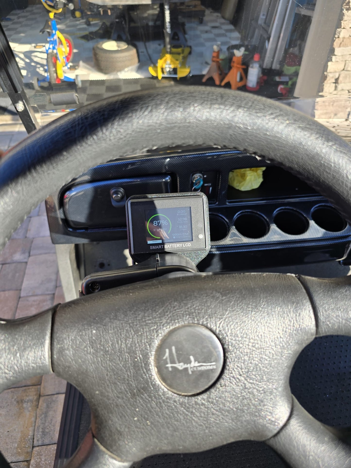 DC House Golf Cart Lithium Battery Gauge Steering Column Mount